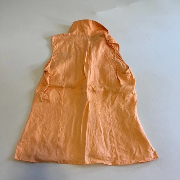 RICHARD Malcolm Irish Linen peach v-neck L - Picture 7 of 7